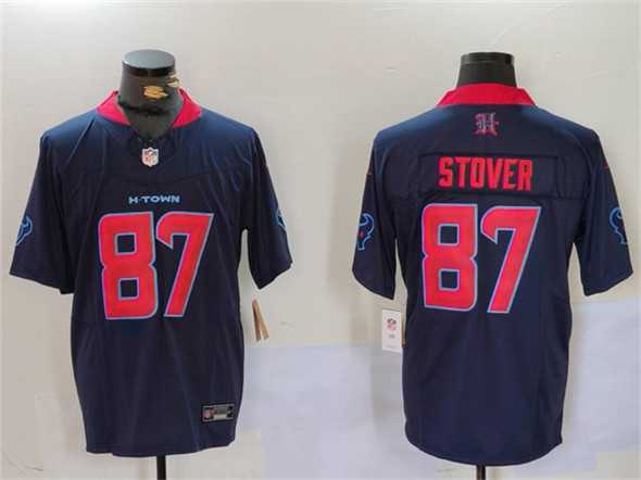 Men%27s Houston Texans #87 Cade Stover Navy 2nd Alternate F.U.S.E. Vapor Limited Football Stitched Jersey