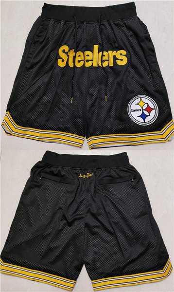 Men%27s Pittsburgh Steelers Black Shorts (Run Small)