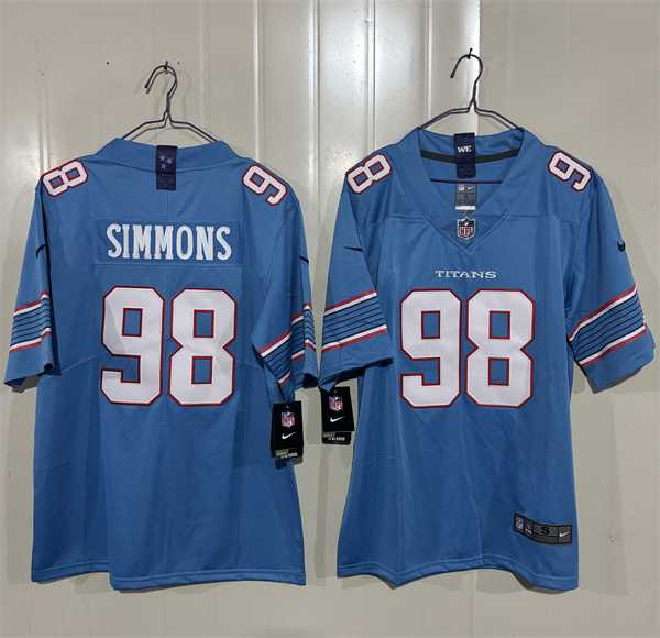 Men%27s Tennessee Titans #98 Jeffery Simmons Light Blue 2026 F.U.S.E. Vapor Limited Stitched Jersey