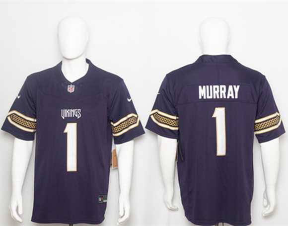 Men%27s Minnesota Vikings #1 Kyler Murray Deep Purple 2026 F.U.S.E. Rivalries Collection Limited Stitched Jersey