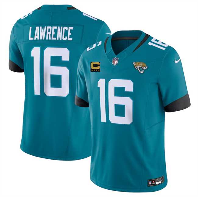 Men%27s Jacksonville Jaguars #16 Trevor Lawrence Teal 2025 F.U.S.E. With 4-Star C Patch Vapor Untouchable Limited Stitched Jersey Dzhi