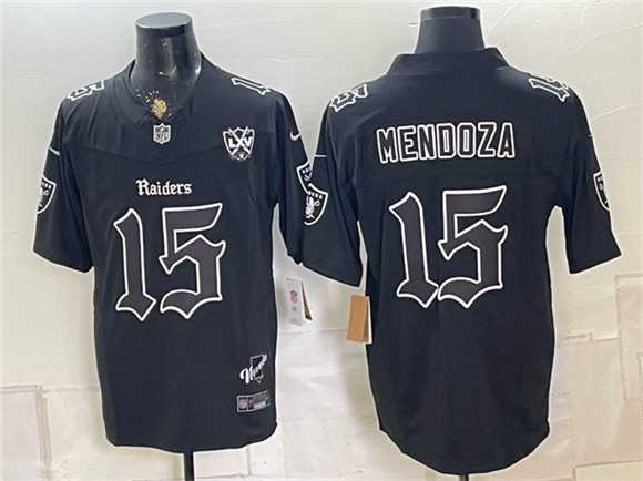 Men%27s Las Vegas Raiders #15 Fernando Mendoza Black F.U.S.E. 65th Anniversary Patch Vapor Untouchable Limited Stitched Jersey Dzhi