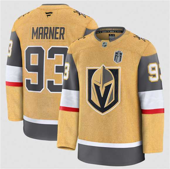 Men%27s Vegas Golden Knights #93 Mitch Marner Gold 2026 Stanley Cup Final Patch Home Stitched Hockey Jersey Dzhi