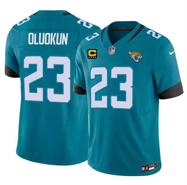 Men%27s Jacksonville Jaguars #23 Foyesade Oluokun Teal 2026 F.U.S.E. 4-Star C Patch Vapor Limited Stitched Jersey Dzhi