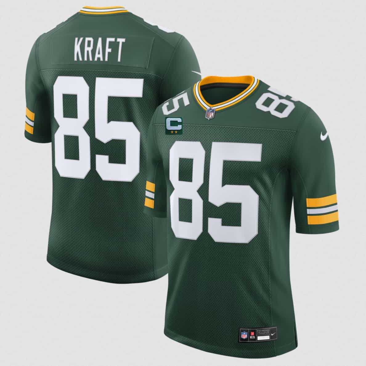 Men%27s Green Bay Packers #85 Tucker Kraft Green 2026 With 2-Star C Patch New Vapor Untouchable Limited Stitched Jersey