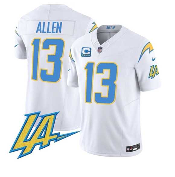 Men%27s Los Angeles Chargers #13 Keenan Allen White F.U.S.E With LA & 4-Star C Patch Vapor Limited Stitched Jersey Dzhi