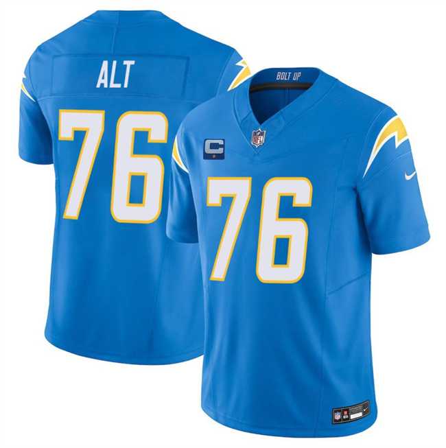 Men%27s Los Angeles Chargers #76 Joe Alt Blue 2025 F.U.S.E With 1-Star C Patch Vapor Limited Stitched Jersey Dzhi