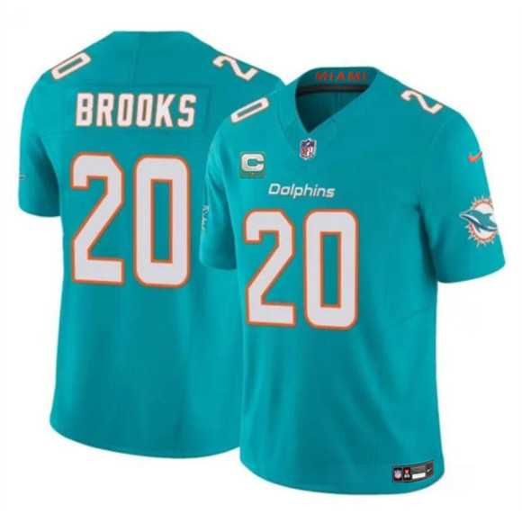 Men%27s Miami Dolphins #20 Jordyn Brooks Aqua 2025 F.U.S.E. With 1-Star C Patch Vapor Limited Stitched Jersey Dzhi