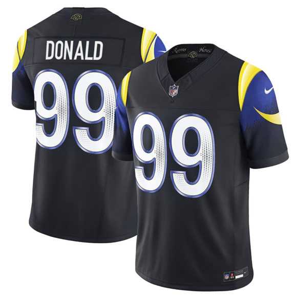 Men%27s Los Angeles Rams #99 Aaron Donald midnight blue 2025 F.U.S.E. %27Rivalries%27 Vapor Limited Stitched Jersey