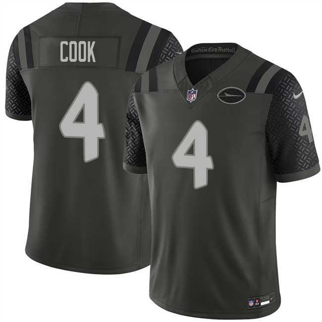 Men%27s New York Jets #4 Brady Cook Black 2025 F.U.S.E. %27Rivalries%27 Vapor Limited Stitched Jersey Dzhi