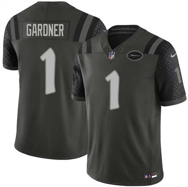Men%27s New York Jets #1 Ahmad Gardner Black 2025 F.U.S.E. %27Rivalries%27 Vapor Limited Stitched Jersey Dzhi