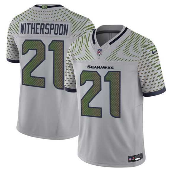 Men%27s Seattle Seahawks #21 Devon Witherspoon Gray 2025 F.U.S.E. %27Rivalries%27 Vapor Limited Stitched Jersey Dzhi