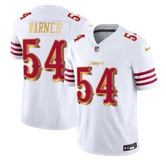 Men%27s San Francisco 49ers #54 Fred Warner White Gold 2025 F.U.S.E. %27Rivalries%27 Vapor Limited Stitched Jersey Dzhi