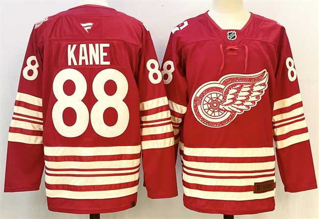 Men%27s Detroit Red Wings #88 Patrick Kane Red 2025-26 Centennial Premium Stitched Jersey