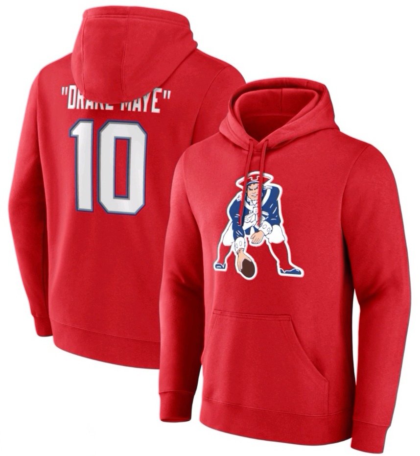 Drake Maye New English Patriots Nickname Hoodie Red