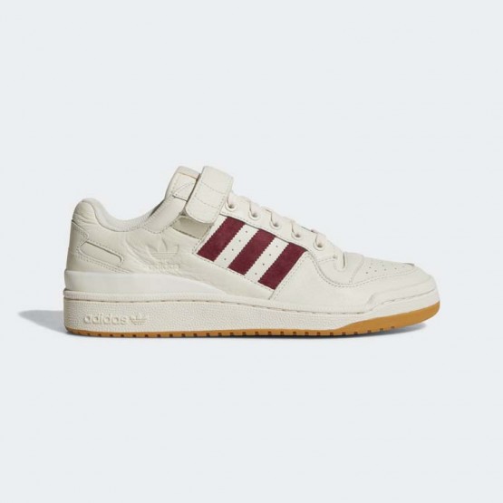 Mens Chalk White/Collegiate Burgundy Adidas Originals Forum Low Shoes 401JONTU