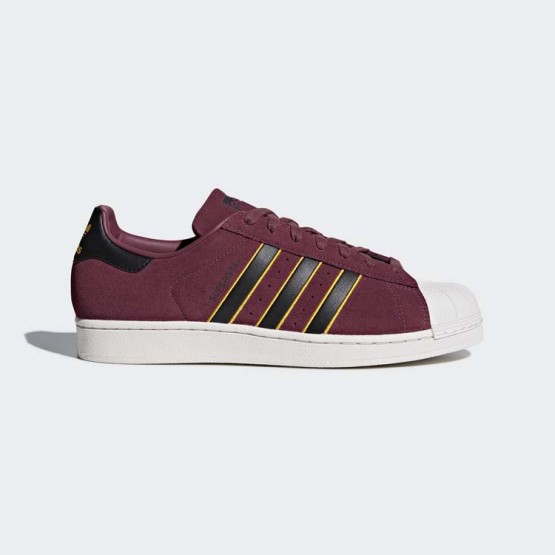 Mens Red/Core Black Adidas Originals Superstar Shoes 419HLSYJ