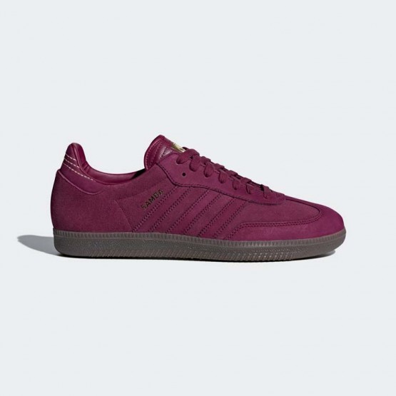 Mens Mystery Ruby/Gold Metallic Adidas Originals Samba Fb Shoes 941QWKAG
