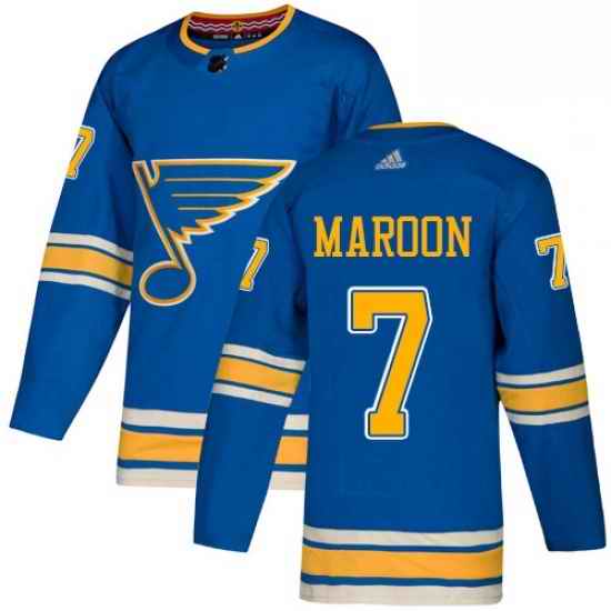 Mens Adidas St Louis Blues #7 Patrick Maroon Authentic Navy Blue Alternate NHL Jersey