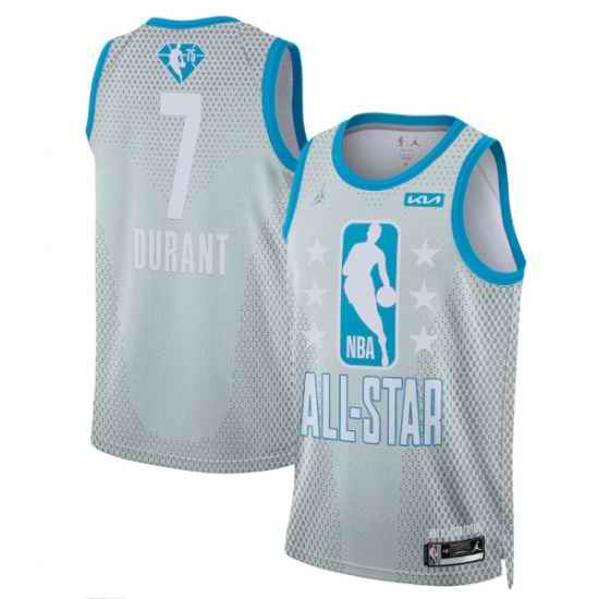 Men 2022 All Star #7 Kevin Durant Gray Stitched Basketball Jersey->2022 all star->NBA Jersey