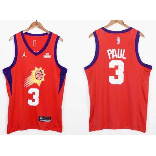 Men Phoenix Suns Chris Paul #3 Orange 2021 2022 City Edition Nike Stitched Jersey