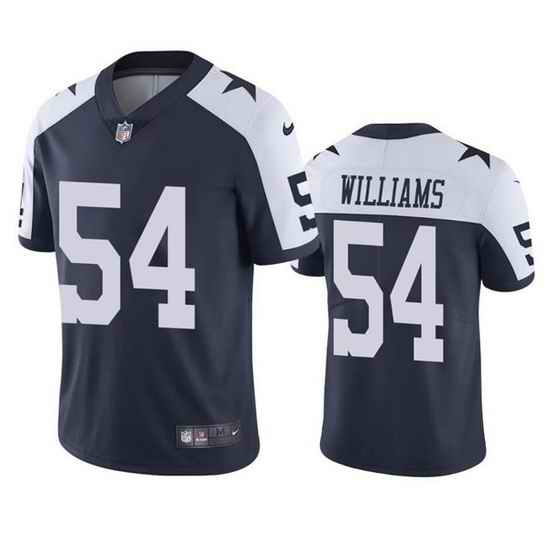 Men Dallas Cowboys #54 Sam Williams White Navy Thanksgiving Vapor Limited Stitched Jersey