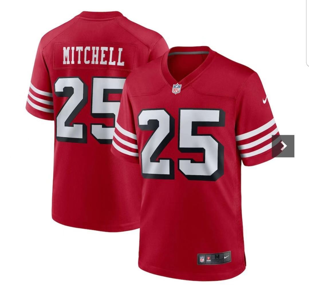 Men's San Francisco 49ers #25 Mitchell Red Jersey