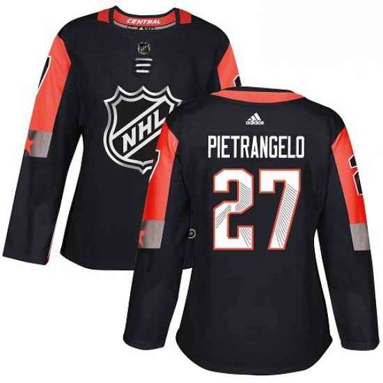 Womens Adidas St Louis Blues #27 Alex Pietrangelo Authentic Black 2018 All Star Central Division NHL Jersey