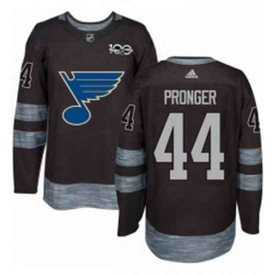 Mens Adidas St Louis Blues #44 Chris Pronger Authentic Black 1917 2017 100th Anniversary NHL Jersey