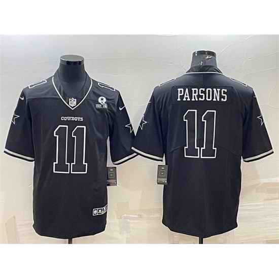 Men Dallas Cowboys #11 Micah Parsons Black With 1960 Patch Limited Stitched Football Jersey