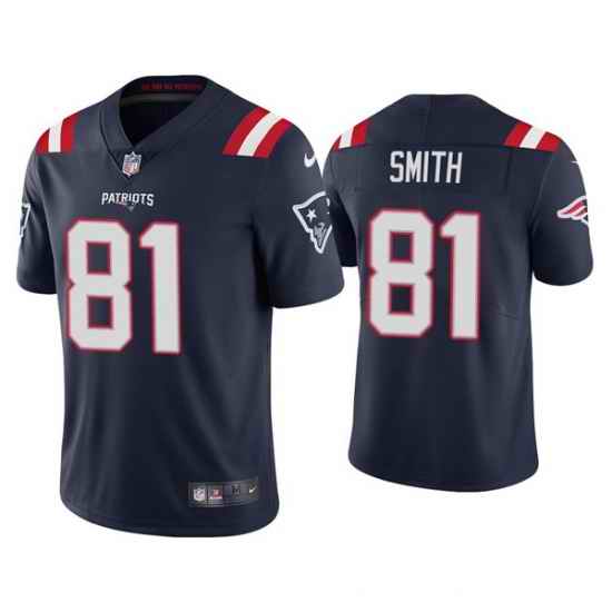 Men New England Patriots #81 Jonnu Smith 2021 Navy Vapor Untouchable Limited Stitched Jersey