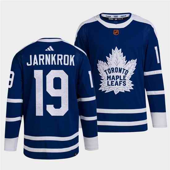 Men Toronto Maple Leafs Black #19 Calle Jarnkrok Blue 2022 Reverse Retro Stitched Jersey