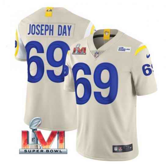 Nike Los Angeles Rams #69 Sebastian Joseph Day Bone 2022 Super Bowl LVI Vapor Limited Jersey