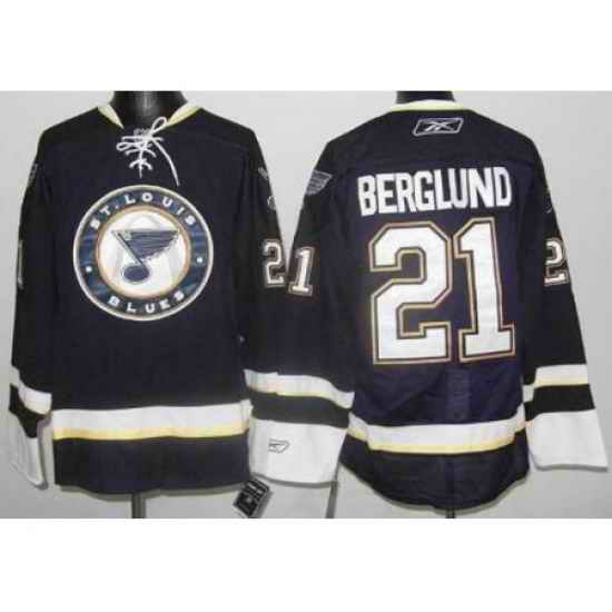 St. Louis Blues #21 Patrik Berglund Dark Blue NHL Jersey