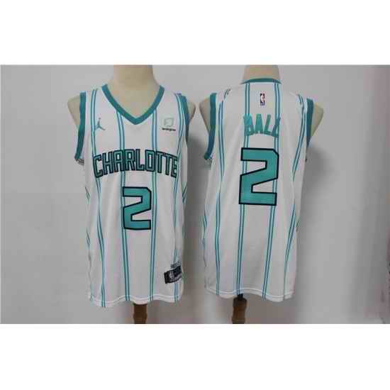 Youth Charlotte Hornets #2 LaMelo Ball White 2021 Swingman Jersey