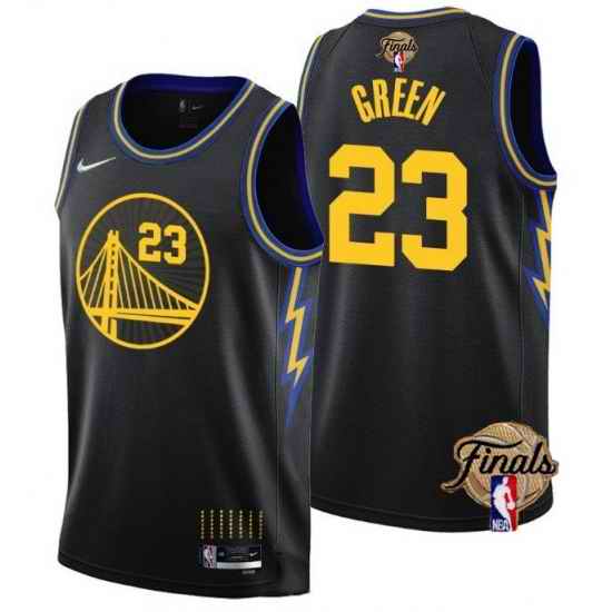 Men's Golden State Warriors #23 Draymond Green 2021 #22 City Edition Black 75th Anniversary NBA Finals Stitched Basketball Jersey