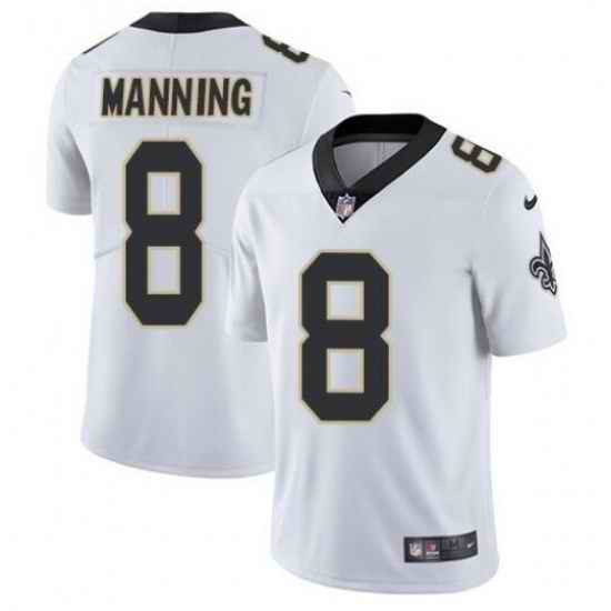 Men New Orleans Saints #8 Archie Manning 2021 White Vapor Untouchable Limited Stitched Jersey