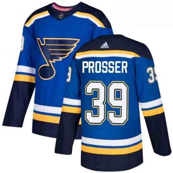 Mens Adidas St Louis Blues #39 Nate Prosser Authentic Royal Blue Home NHL Jersey