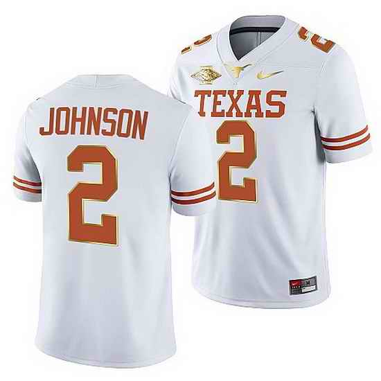 Texas Longhorns Roschon Johnson White 2021 Red River Showdown Men Jersey->texas longhorns->NCAA Jersey