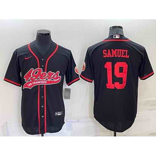 Men San Francisco 49ers #19 Deebo Samuel Black Cool Base Stitched Baseball Jersey