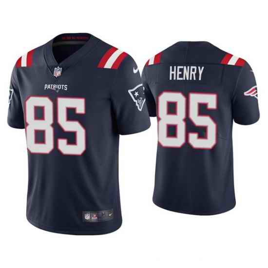 Men New England Patriots #85 Hunter Henry 2021 Navy Vapor Untouchable Limited Stitched