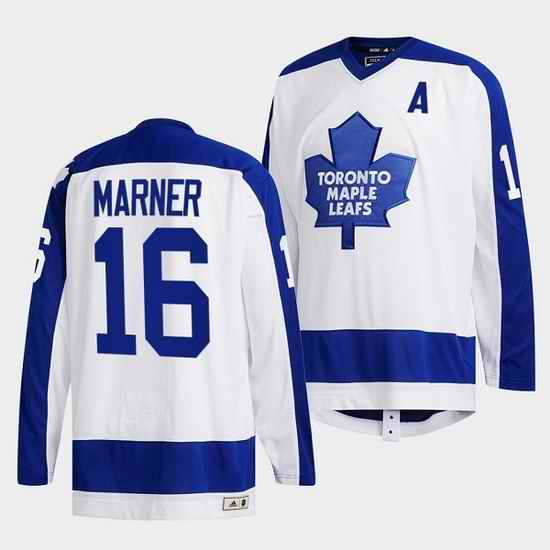 Men Toronto Maple Leafs #16 Mitchell Marner White Classics Primary Logo Stitched jersey