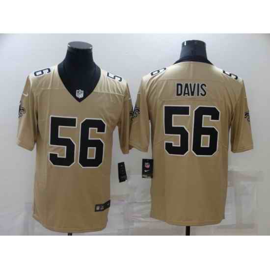Men New Orleans Saints #56 Demario Davis Gold 2019 Inverted Legend Stitched NFL Nike Limited Jersey