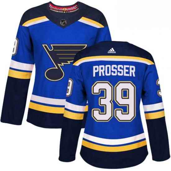 Womens Adidas St Louis Blues #39 Nate Prosser Authentic Royal Blue Home NHL Jersey