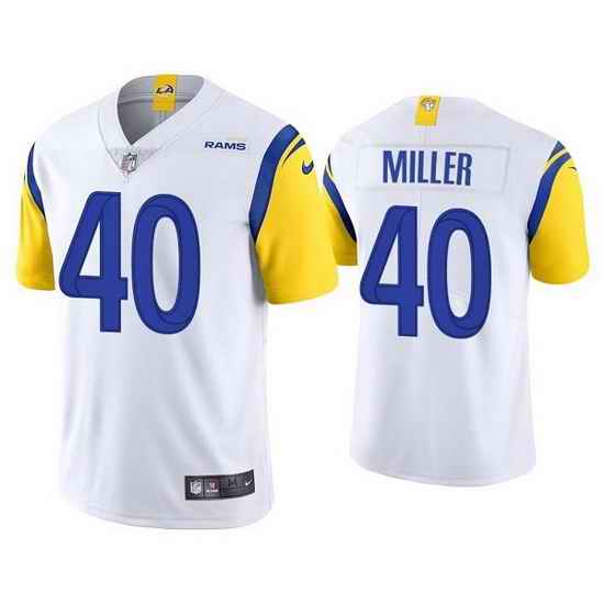 Men Los Angeles Rams #40 Von Miller 2021 White Vapor Untouchable Limited Stitched Football Jersey