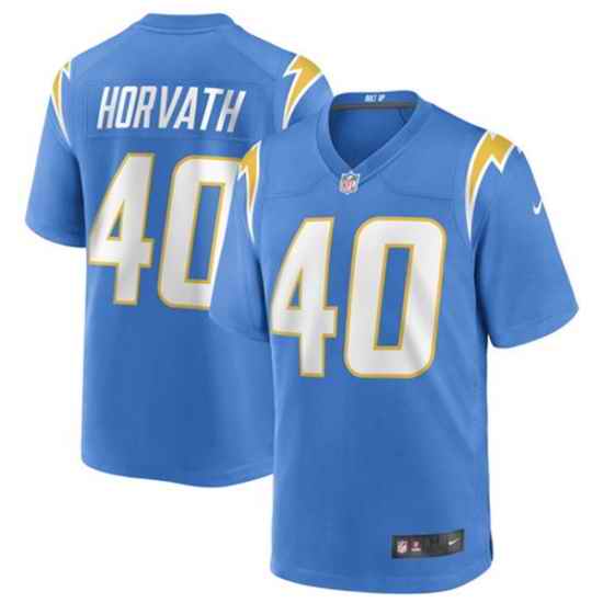 Men's Los Angeles Chargers #40 Zander Horvath 2022 Blue Stitched Football Game Jersey