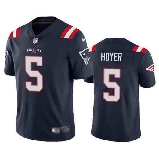 Men New England Patriots #5 Brian Hoyer 2021 Navy Vapor Untouchable Limited Stitched Jersey