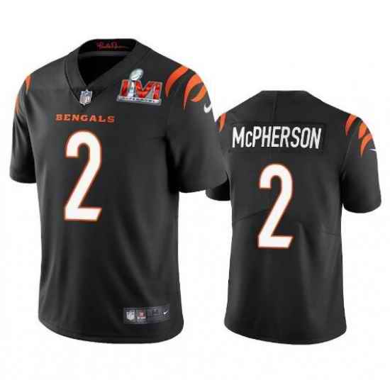 Nike Cincinati Bengals #2 Evan McPherson Black 2022 Super Bowl LVI Vapor Limited Jersey