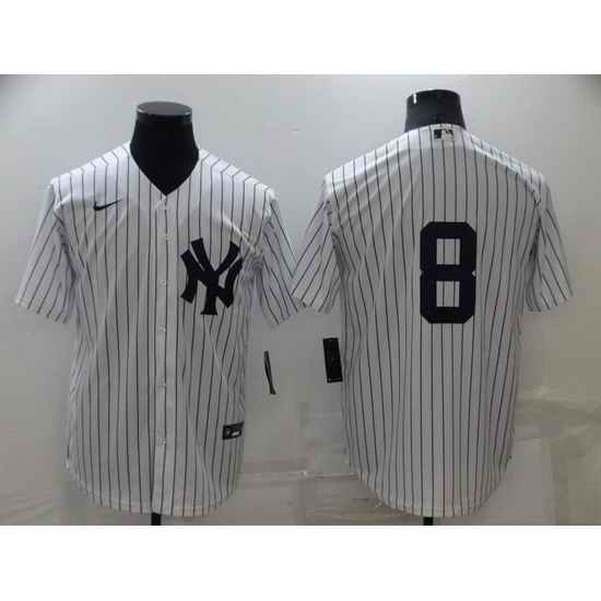 Men New York Yankees #8 Yogi Berra White Cool Base Stitched Baseball jersey