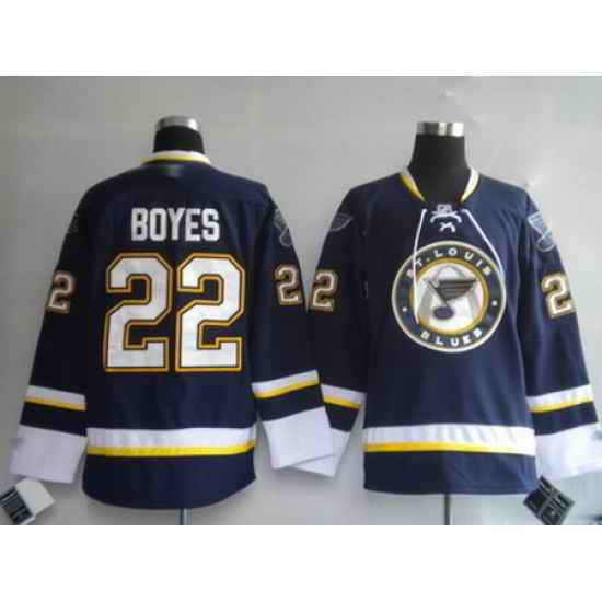 St. Louis Blues #22 BOYES Third Jersey